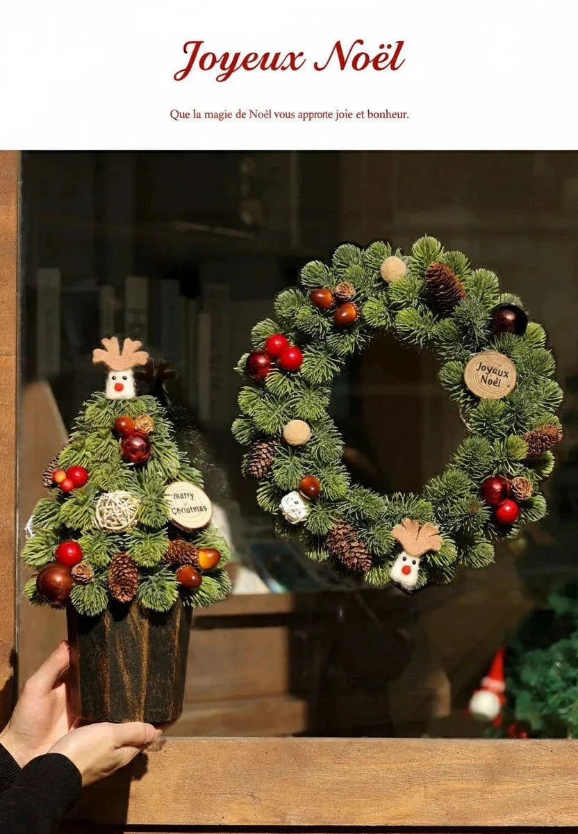 Ensemble Sapin et Couronne de Noël Décoratifs