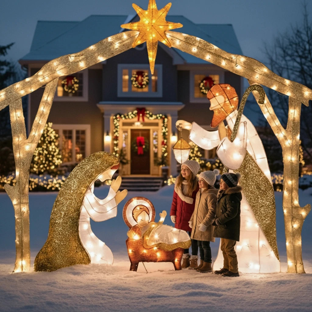 Crèche de Noël Lumineuse Extérieure