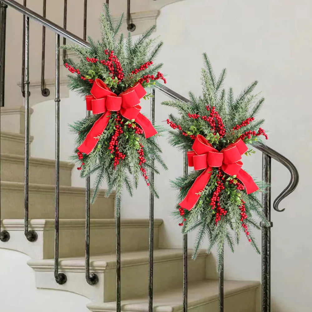 Couronne de Noël Lumineuse pour Escalier