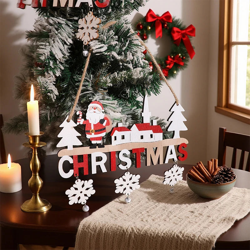 Suspensions de Noël en Bois 'Christmas' (Lot de 3)