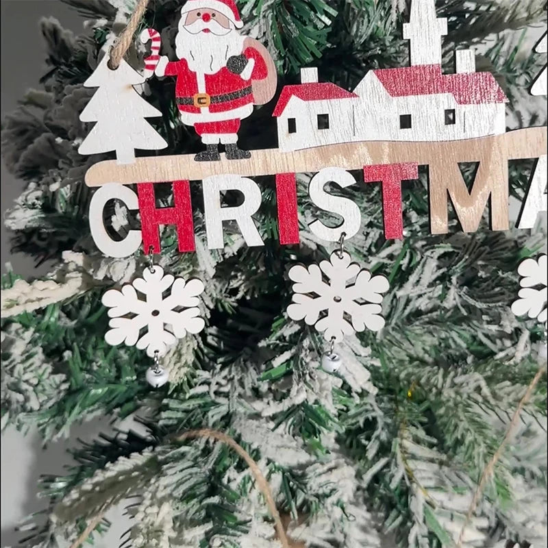 Suspensions de Noël en Bois 'Christmas' (Lot de 3)