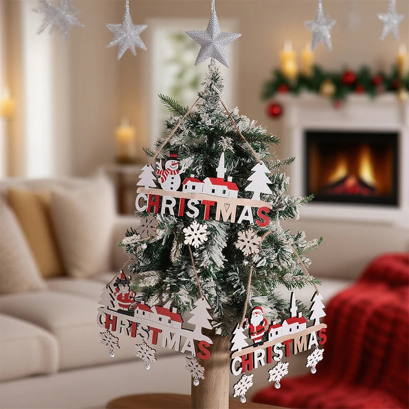 Suspensions de Noël en Bois 'Christmas' (Lot de 3)