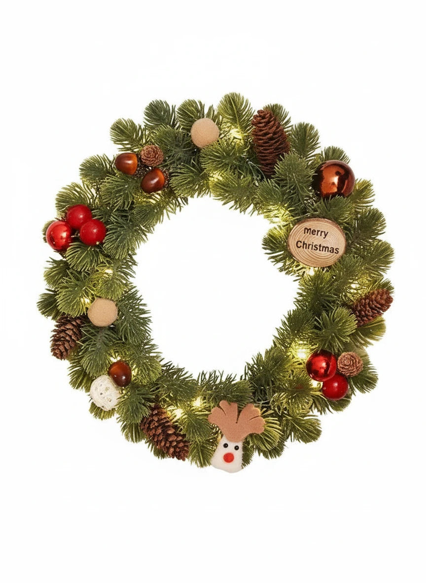 Ensemble Sapin et Couronne de Noël Décoratifs