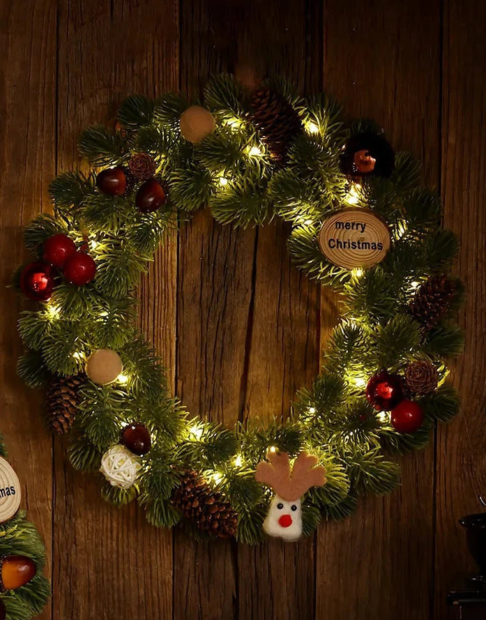 Ensemble Sapin et Couronne de Noël Décoratifs